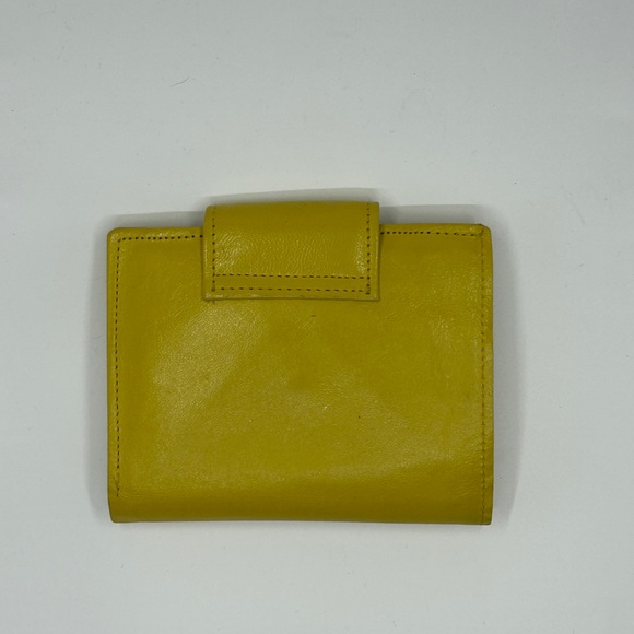 Basha Mustard Yellow Leather Wallet with Silver Lock - Picture 2 of 6